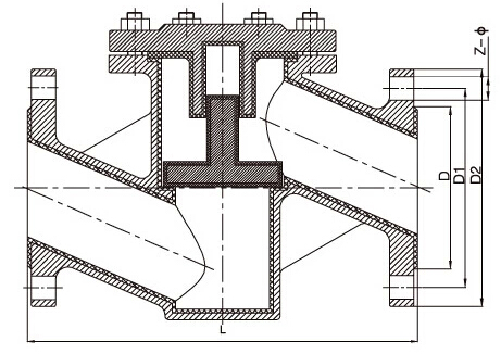 H41F4-10/16、H41F46-10/16襯氟止回閥結(jié)構(gòu)圖片